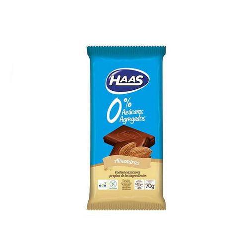 Chocolate Haas 0% Azucar Con Almendras 70Gr