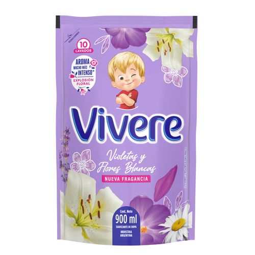 Suavizante Vivere Violeta Y Flores Blancas 900Cc