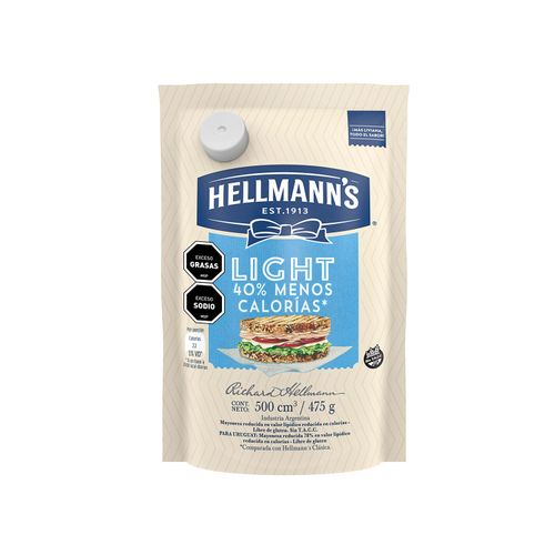 Mayonesa Hellmanns Light Doypack 475Gr
