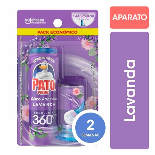 DISCO ADHESIVO PATO TOILET LAVANDA FULL APARATO 11.5ML +RESP