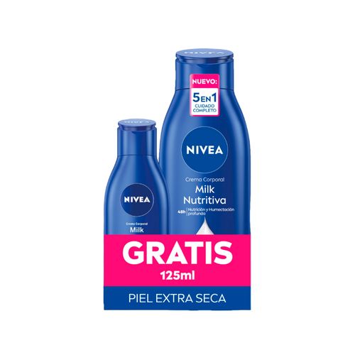 PACK CREMA NIVEA MILK NUTRITIVA PIEL EXTRA SECA 400+125ML