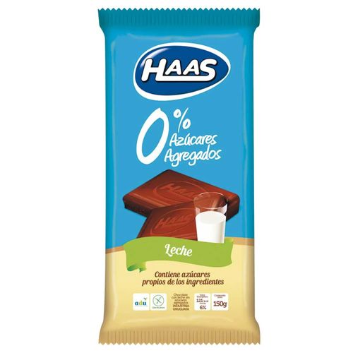 Chocolate Haas 0% Azucar Leche 150Gr