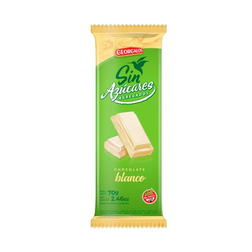Chocolate Georgalos Sin Azucar Blanco 70Gr