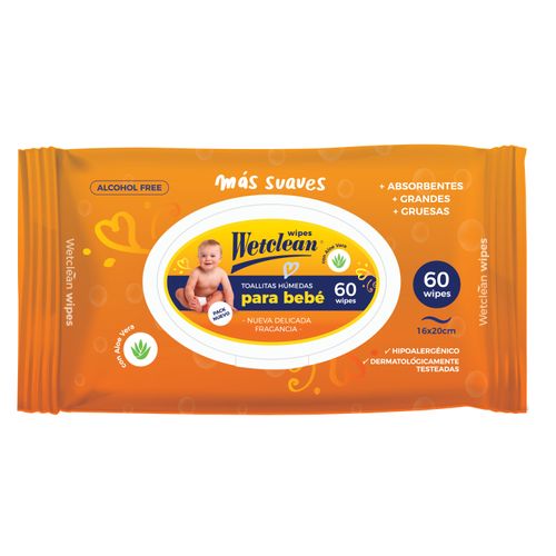 TOALLA HUMEDA WETCLEAN PARA BEBES 60UN