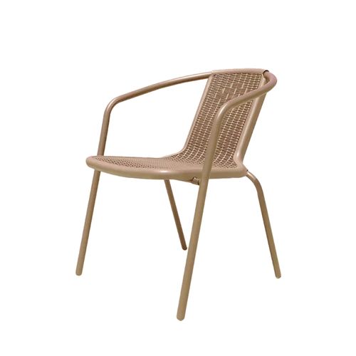 SILLA DE EXTERIOR SIMIL RATAN CHAMPAGNE 72 X 53 cm