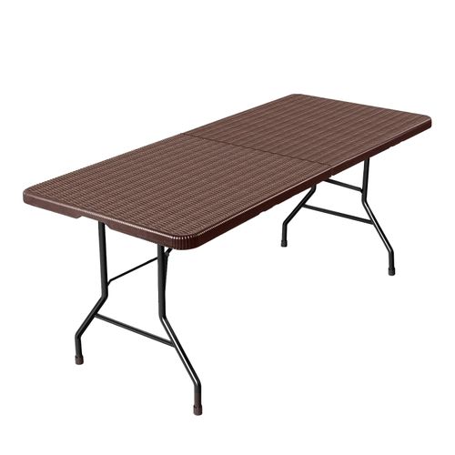 MESA DE EXTERIOR 180X74CM SIMIL RATTAN