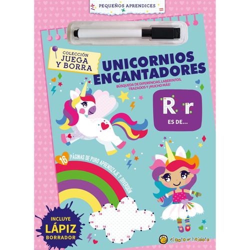 LIBRO PRH INFANTIL/JUVENIL JUEGA Y BORRA.UNICORNIOS ENCANTAD