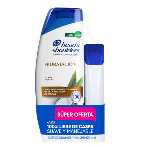 Shampoo Head & Shoulders Aceite De Coco 375 ml + Shampoo 180 ml
