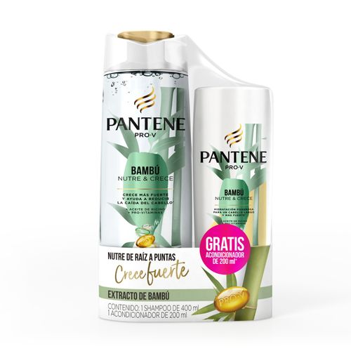 Shampoo Pantene Bambu Pack Frasco 400+200Ml +Acondicionador