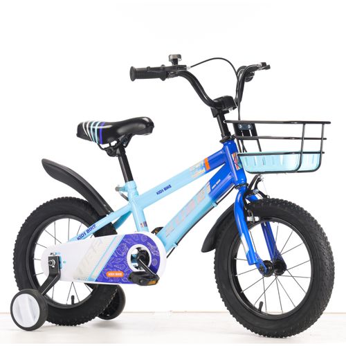 BICICLETA INFANTIL CELESTE/AZUL RODADO 12 C/CANASTO,RUEDITAS