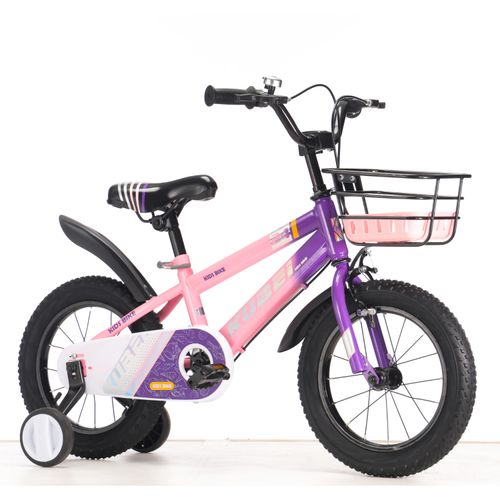 BICICLETA INFANTIL ROSA/VIOLETA RODADO 12 C/CANASTO,RUEDITAS
