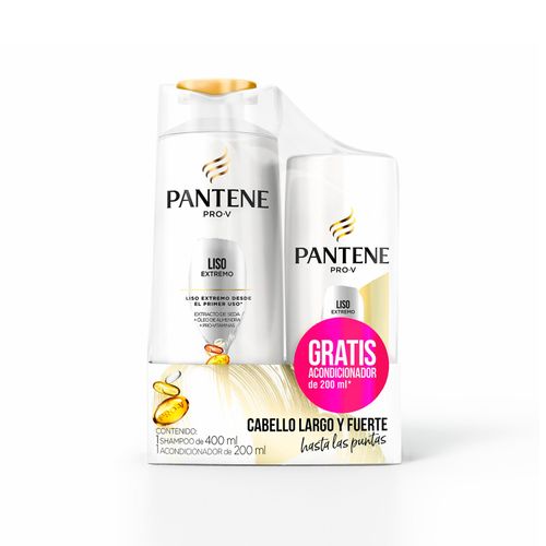 Shampoo Pantene Liso Extremo 400Cc +Acondiconador 200Cc