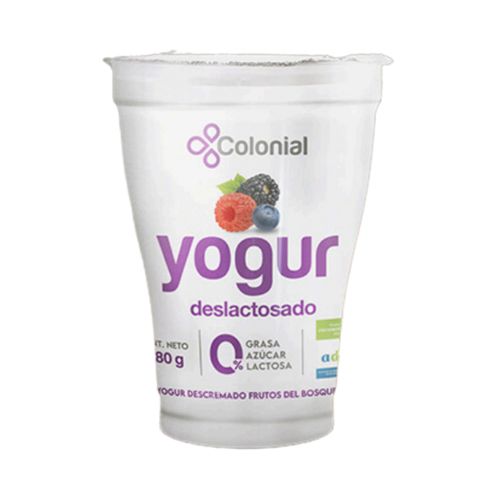 YOGUR COLONIAL LIGHT DESLACTOSADO FRUTOS DEL BOSQUE 180GR