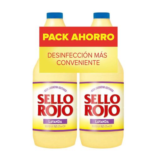 Agua Lavandina Sello Rojo Lavanda 1Lt 2Un Pack Ahorro