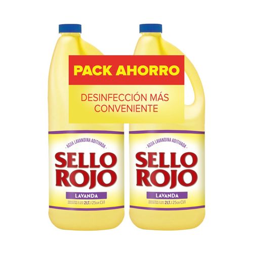 Agua Lavandina Sello Rojo Lavanda 2Lt2Un Pack Ahorro