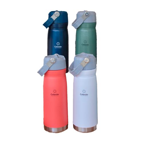 BOTELLA CELESTE VERDE 650ML CON ASA Y SORBITO