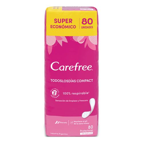 Protector Diario Carefree Compact 80Un Sin Perfume