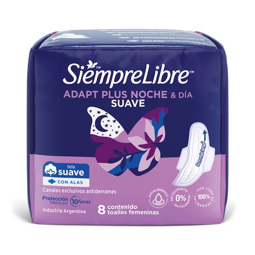 Toalla Femenina Siempre Libre Nocturna Con Alas 8Un