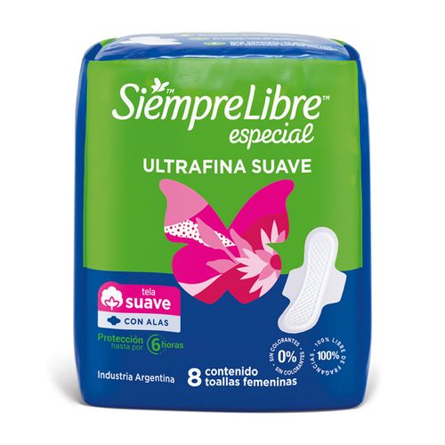 Toalla Femenina Siempre Libre Ultra Fina Con Alas . 8Un Espe