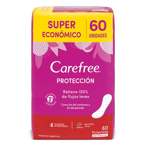 Protector Diario Carefree Compact S/Perfume 60Un .