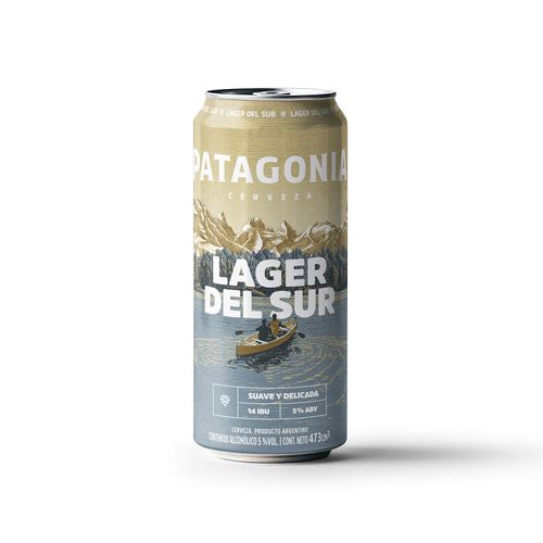 CERVEZA PATAGONIA LAGER DEL SUR LATA DESCARTABLE 473ML