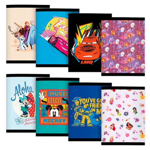 CUADERNO DISNEY TAPA FLEXIBLE RAYADO 96HOJAS