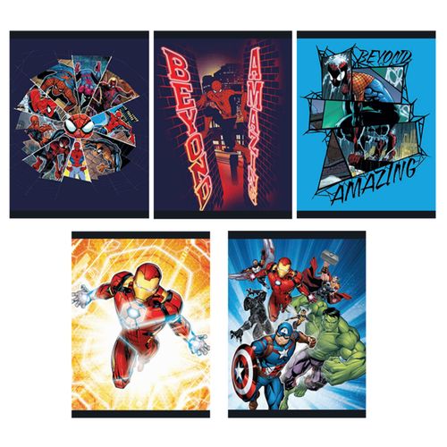 CUADERNO AVENGERS TAPA FLEXIBLE RAYADO 96HOJAS