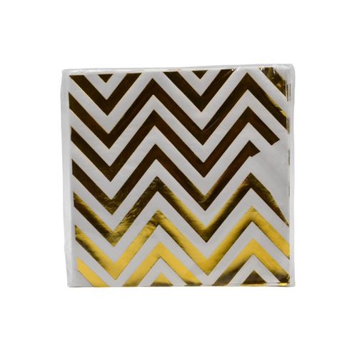 SERVILLETA CD007 DORADO ESTAMPADO 33X33CM 20PZAS