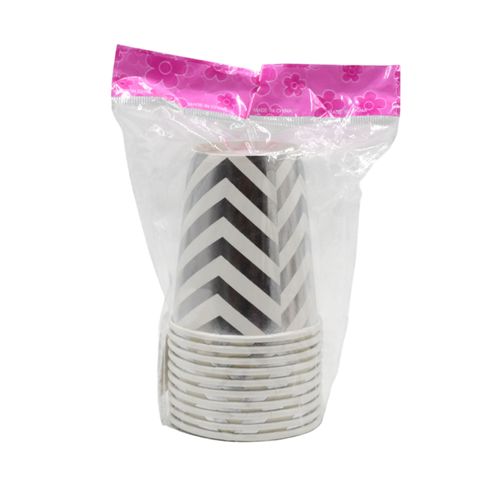 VASOS CD008 PLATEADO ESTAMPADO 10UND