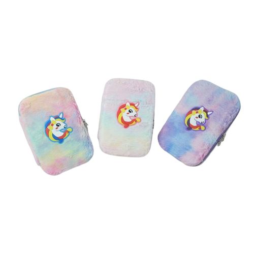 CARTUCHERA PELUCHE UNICORNIO VARIOS COLORES
