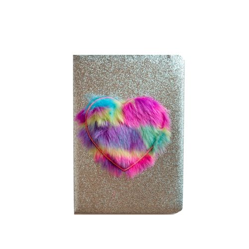 LIBRETA A5 GLITTER CORAZON PELUCHE