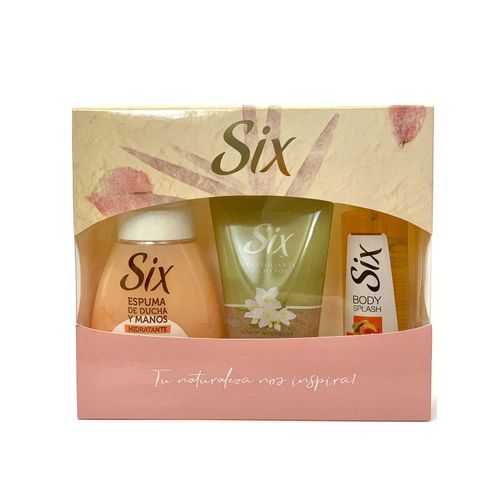 PACK SIX ESPUMA DE DUCHA +EXFOLIANTE MANOS+BODY SPLASH