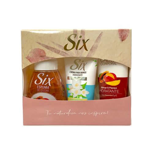PACK SIX CREMA CORPORAL +CREMA DE MANOS+ESPUMA DE DUCHA
