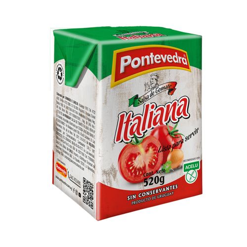 Salsa Pontevedra Italiana Condimentada Tetrapack 520Gr