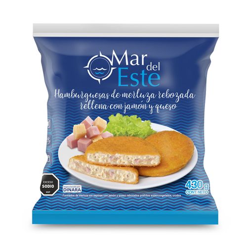 MEDALLON MAR DEL ESTE DE MERLUZA JAMON Y QUESO 430GR