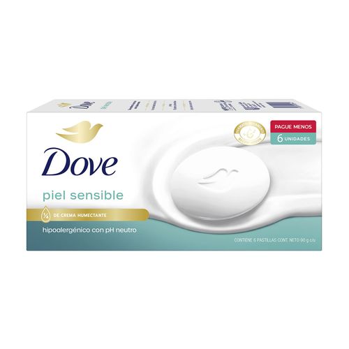 JABON DE TOCADOR DOVE PIEL SENSIBLE BARRA 6UND