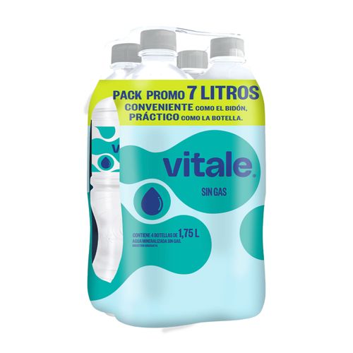 Agua Vitale Sin Gas Decorado Pet 1.75Lt Pack 4Un