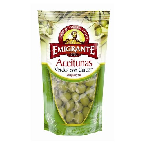 Aceituna Emigrante Con Carozo Verde 200 g