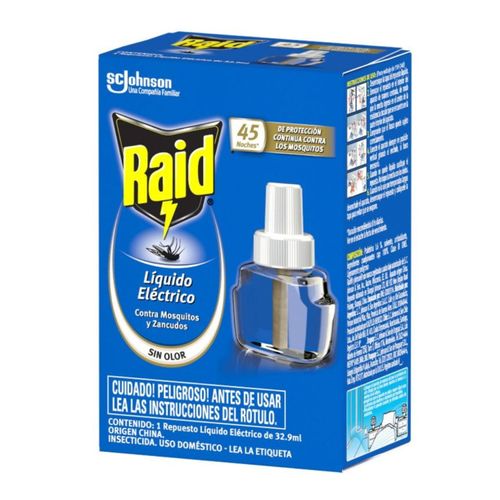 Insecticida Raid 45 Noches Liquido Repuesto 32.9Cc