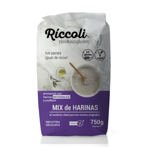 MIX HARINA RICCOLI INTEGRAL SIN GLUTEN 750GR