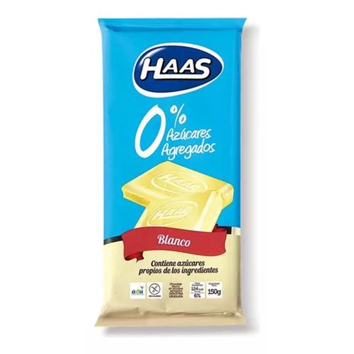 Chocolate Haas 0% Azucar Blanco 150Gr