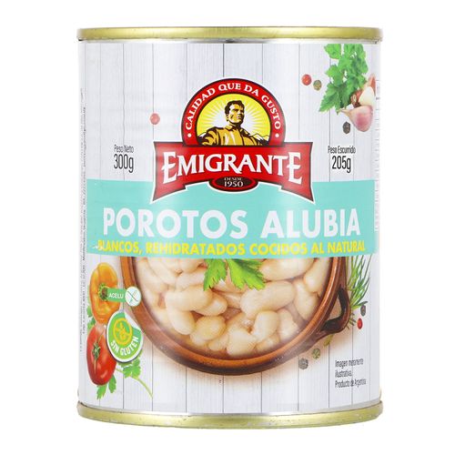 Poroto Emigrante Alubia Blanco Lata 350Gr
