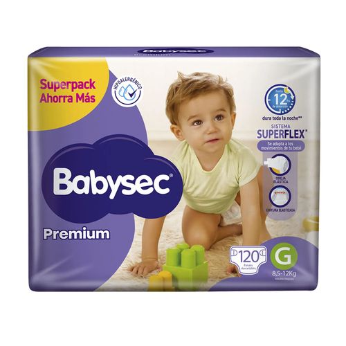 Pañales Babysec Premium Super Jumbotalle G 120 Un