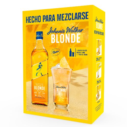 WHISKY JOHNNIE WALKER BLONDE + VASO 750ML