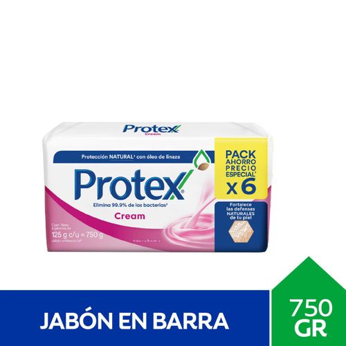 Jabon Astral Protex Crem 125Gr Pack 6Un
