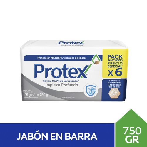 Jabon Astral Protex Deep Clean 125Gr Pack 6Un