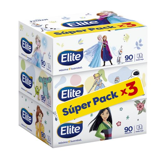 PAÑUELOS ELITE DISNEY DOBLE HOJA 3X90UN