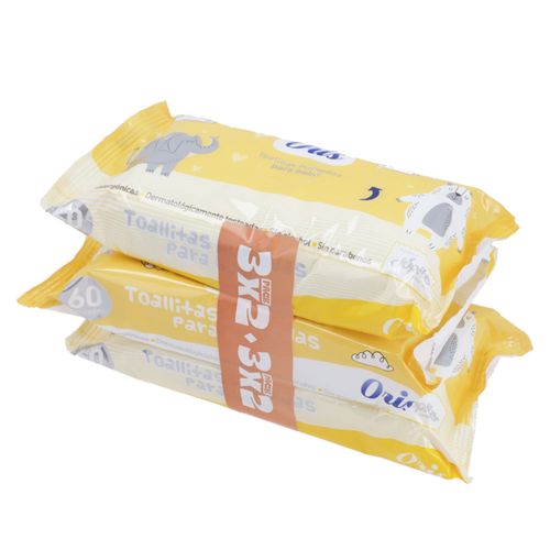 TOALLA HUMEDA ORIS PARA BEBE 3X60UN