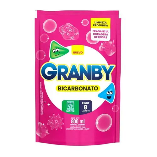 JABON GRANBY LIQUIDO REGULAR ROSAS DOY PACK 800ml