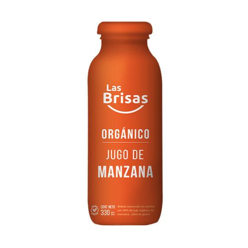 JUGO LAS BRISAS MANZANA ORGANICO BOTELLA 330CC